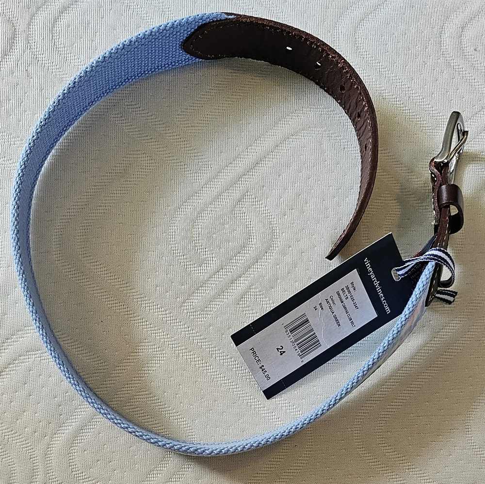 Vineyard Vines Belt Vineyard Vines Gingham Canvas Belt Green Blue Boy's Size 24